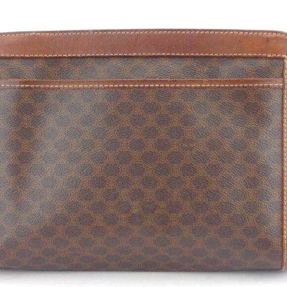 CELINE clutch bag macadam beige PVC ?~ leather Authentic used T17445 - Picture 2 of 9